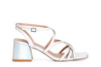 sandalias efecto metalizado con cruce silver