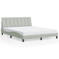 cama matrimonial  cama para adultos  estructura de cama sin colchon terciopelo gris claro 160x200 cm