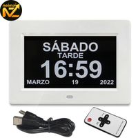 reloj despertador digital led con calendario - admite 12 alarmas ideal para recordatorios de medicamentos para personas mayores y organizacion del horario diario