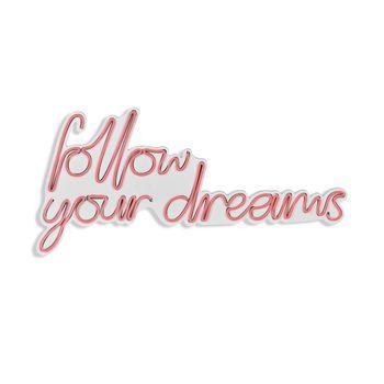 Iluminación Led Decorativa De Plástico Follow Your Dreams Rosa 60x32x2 Cm