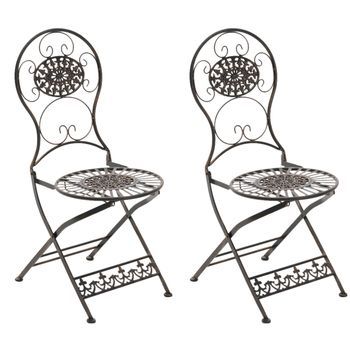 Set De 2 Sillas Plegables Mani Para Exteriores Metal Bronce 50x43x91.5 Cm Clp