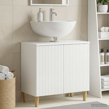 Vidaxl Mueble De Lavabo Para Baño Arnhem Blanco Brillante
