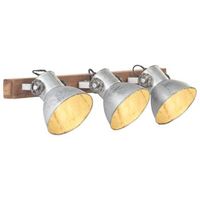 lampara de pared industrial plateado 65x25 cm e27 vidaxl