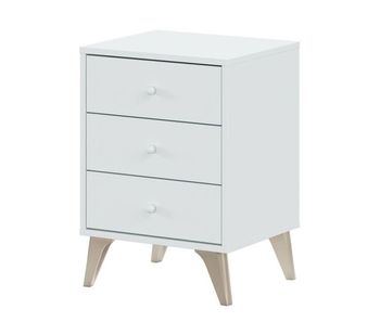 Mesita 3 cajones aglomerado blanco 56x40x33,5cm