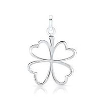 colgante hoja de trebol de plata 925