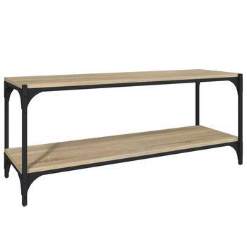 Mueble Para Tv Contrachapada Y Acero Roble Sonoma 100x33x41 Cm Vidaxl