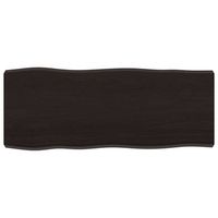 tablero mesa  tablero escritorio madera tratada borde vivo marron 100x40x2-6 cm