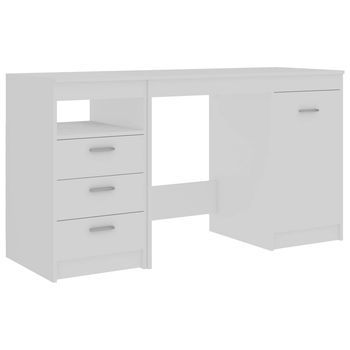 Escritorio De Madera Contrachapada Blanco 140x50x76 Cm Vidaxl