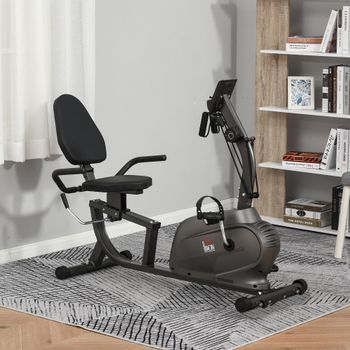 Bicicleta Estática Homcom Acero Abs, 142x62x101 Cm, Negro