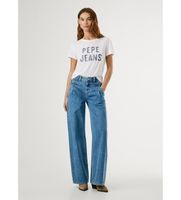 pepe jeans para mujer pl2050884 jeans wide leg azul 3130 casual algodon denim