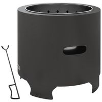 outsunny brasero sin humo para exteriores redondo y portatil de metal con atizador - diametro 45 cm - negro   aosom espana