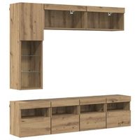 mueble de tv 7 uds roble artisan madera de ingenieria vidaxl
