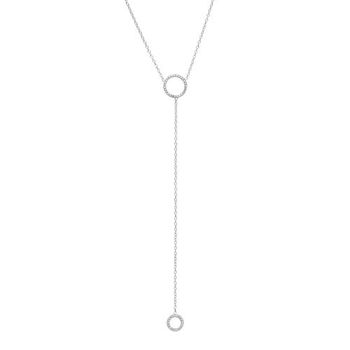 Cadena en y de plata esterlina 925 con circonita cúbica