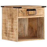 mesita de noche madera maciza de mango 40x30x37 cm vidaxl