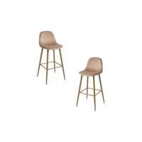 pack 2 taburetes teok terciopelo de terciopelo 1003632 cm - champan