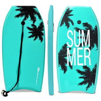 Costway Tabla de Natación Bodyboard M Tabla de Paddle con Correa de Seguridad 94 x 47 x 5,5 cm Verde