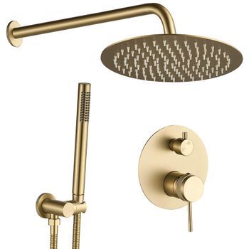 Conjunto De Ducha Empotrada Rea Lungo Grip Brush Gold