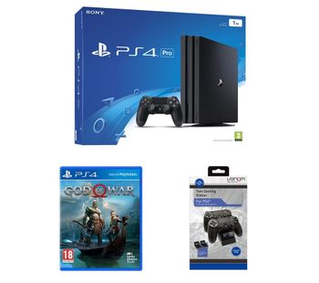 PlayStation 4 Pro, God of War & Docking Station Bundle, Red