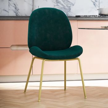 Silla de comedor en terciopelo verde