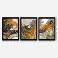 cuadro decorativo enmarcado 3sc56 multicolor 35x45 cm 3 piezas