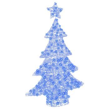 Árbol De Navidad 100 Led Azul 120 Cm Acrílico Vidaxl