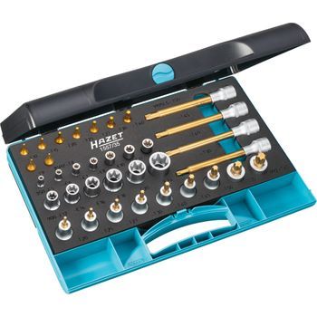 Hazet 1557/35 Juego De Herramientas ∙ Torx® ∙ Cuadrado Hueco 1/4 Pulgadas (6,3 Mm), Cuadrado Hueco 1/2 Pulgadas (12,5 Mm) ∙ Perfil Torx® Exterior, Perfil Torx® Interior ∙ E6 – E24 ∙ T8 – T50 ∙ Número De Herramientas: 35