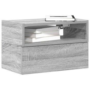 Mesitas De Noche De Pared - Mueble Para Dormitorio - Madera De Ingeniería - Gris Sonoma (45x26x28.5cm)