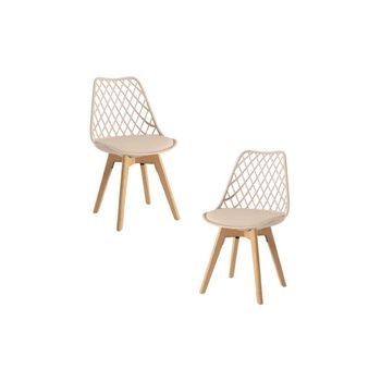 Pack 2 Sillas Mima De Polipropileno 82*49*43 Cm - Beige Tapioca