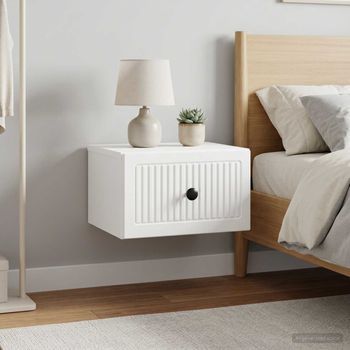Mesita De Noche De Pared - Dormitorio - Madera De Ingeniería - Brillante (33x34.5x20cm)