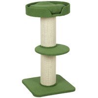 pawhut arbol para gatos 91 cm arbol de juego con cama para gatos plataforma lana de cordero verde   aosom espana