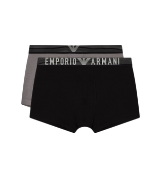 Emporio Armani para hombre. EM001014_AF18893 Set 2 Bóxers Eco negro, gris (XL), Homewear, Viscosa