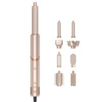 secador de pelo 648 8 en 1 con iones negativos permite alisar secar rizar y mucho mas 3 velocidades 4 temperaturas y 8 accesorios 45x45x29 cm color champagne
