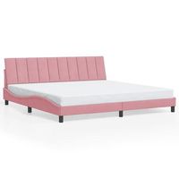 cama matrimonial  cama doble  estructura cama sin colchon terciopelo rosa 200x200 cm cfw13267