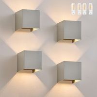 nettlife conjunto de 4 lamparas led para muro exteriores blanco caliente ip65 antracita para casa dormitorio escalera