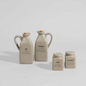 Set de aceitera y vinagrera de gres verde