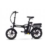 bicicleta electrica plegable de 16 350w 36v13a evercross ek5s negro