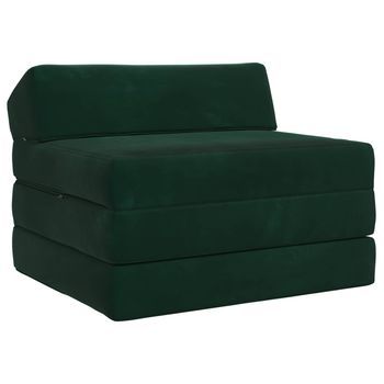 Sofá Cama Plegable Verde Oscuro 200 X 70 X 10 Cm Terciopelo Vidaxl