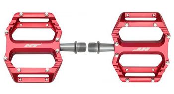 Par de pedales planos ht components ar09 rojos