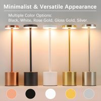 1 unidad lampara de mesa led metalica de diseno minimalista con control tactil para regular la intensidad de la luz portatil ideal para el dormitorio el comedor o como lampara decorativa para