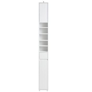 Estanterías de baño con 5 estantes 2 puertas y 1 cajón blanco