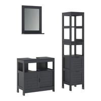 conjunto de muebles de bano vilda gris 3 partes vicco
