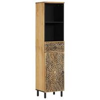 mueble de bano madera maciza de mango 38x33x160 cm vidaxl