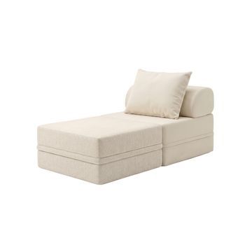 Sofá Modular 1 Lugar + Puff Convertible Derecho  Beige