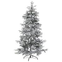 arbol de navidad artificial blanco nieve sintetica 210 cm ramas con bisagras festividad tomichi
