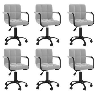 Sillas De Comedor Giratorias 6 Uds De Terciopelo Gris Claro Vidaxl