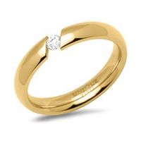 anillo tensor de acero inoxidable chapado en oro para mujer