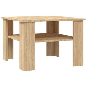 Mesa De Café - Mesa De Centro Madera Contrachapada Roble Sonoma 60x60x42 Cm