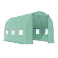 outsunny invernadero caseta 445x190x200 cm con 6 ventanas y cubierta de polietileno pe 140gm para cultivar plantas en terraza   aosom espana