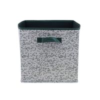 cubos de almacenamiento de tela blanca con estampado verde 31 cm