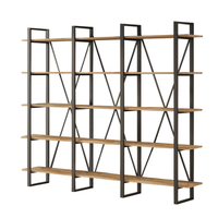 mueble con estantes de madera y metal astoria